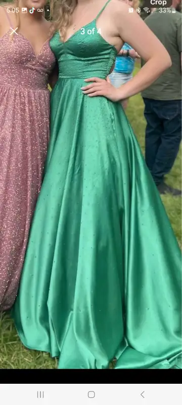 Gorgeous emerald green prom gown