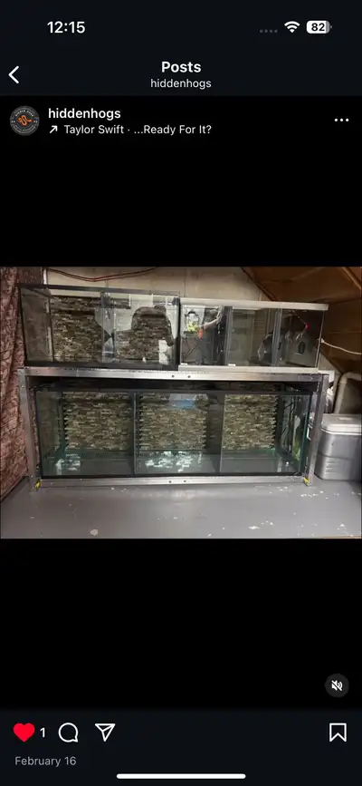 72inches long x 18 inches wide x 24 inches tall No damage in excellent condition Was used for reptil...