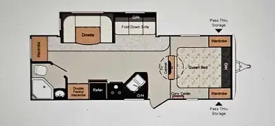 28 ft passport ultralite grand touring travel trailer. 3 season trailer that Sleeps 6. Foldout couch...