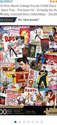 Aquarius Elvis Movie Collage Puzzle 1000 pcs. NEW