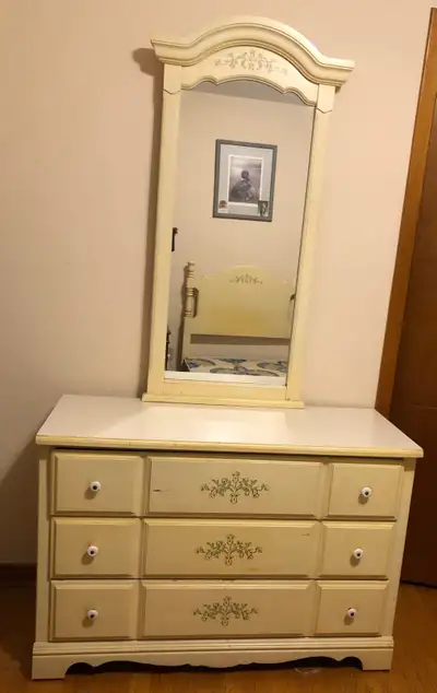 Ivory Dresser and Bedframe , View more