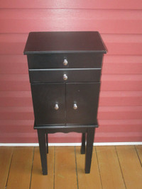 Lovely High Boy Style Jewelry Chest in Rich Cappuccino Color