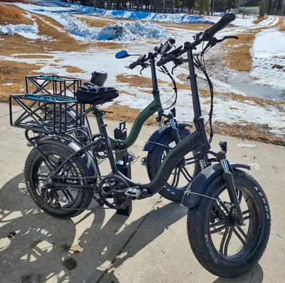I am selling two(2) T4B Folding Fat Tire eBikes with extras including a solid back basket and rearvi...