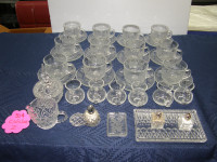 Lot de Vaisselle Transparente en Vitre + Cristal Tasse avec Souc