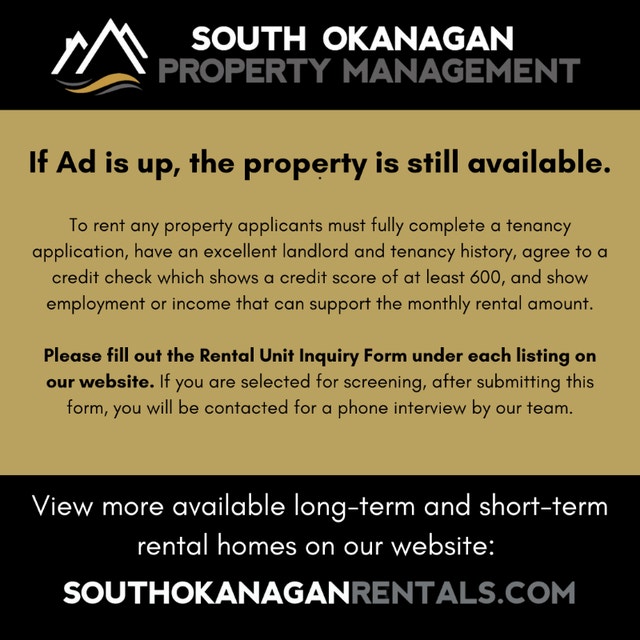 Comfortable & Cozy LongTerm Condo in Okanagan Falls Long Term