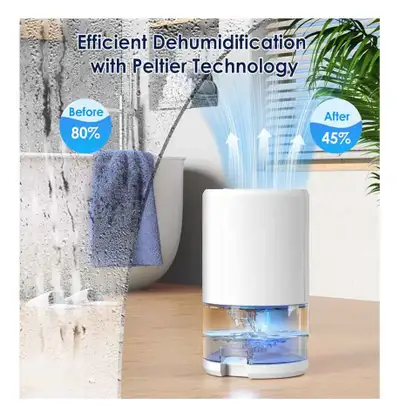 Small Dehumidifiers for Bedroom Bathroom RV, Quiet Mini Portable Dehumidifier, Auto Shut Off, 7 LED...