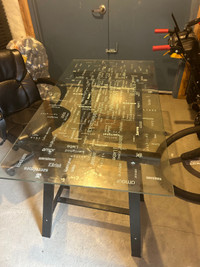Glass top Desk with chair