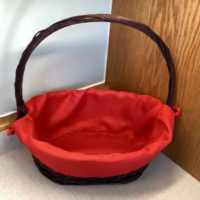Vintage Wicker Basket with Handle & Liner, View more