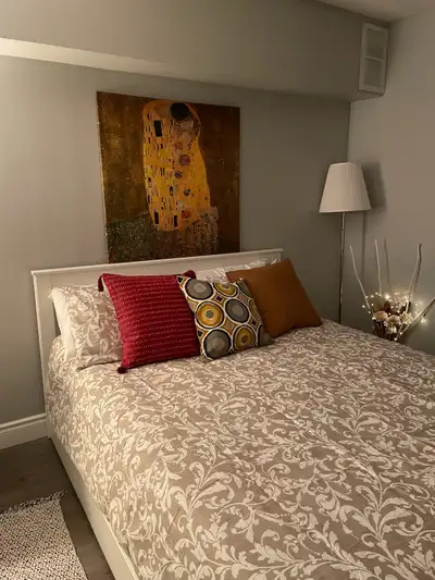 Bedroom separate bathroom, shared kitchen