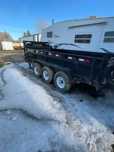 Selling my 2012 load trailer 7x16 ft triaxle dump trailer. Currently safetied till end of April. May...