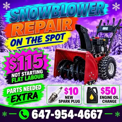 snowblower re pair on the spot ( mobile ) ( house calls ) , View more