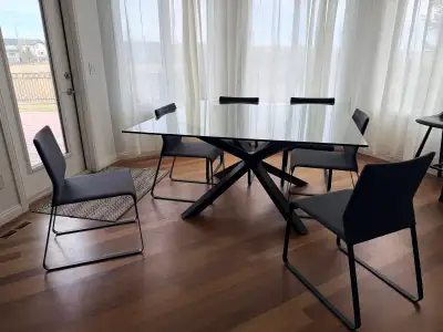 Glass Dining Table 59” square , View more
