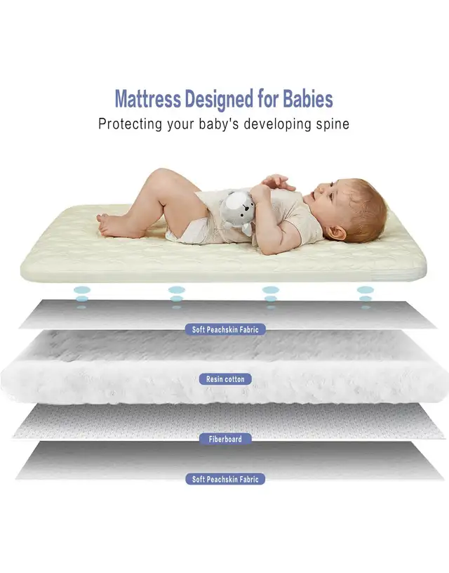 3 in 1 Baby Bassinet Bedside Sleeper, Bedside Crib with 6 Adjust in Cribs in Hamilton - Image 4