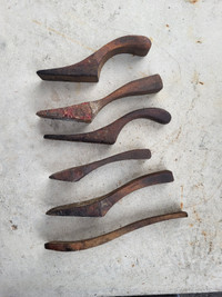 Antique set of plumbers wooden dressing tools