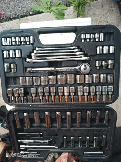 This Mastercraft socket set includes a variety of sockets, wrenches, and accessories, perfect for an...