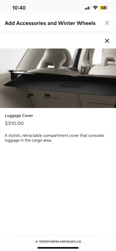 The luggage cover is brand new comes with our new xc90. Selling it as we don’t need it.