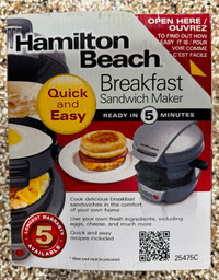 Hamilton Beach Breakfast Sandwich Maker (new in box)