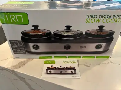 We used once, then moved. It's been packed in the box ever since. Three 1.5 quart crock pots/slow co...