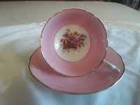 FINE BONE CHINA WIDE CUP SAUCER - PINK - COALPORT