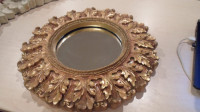 Round Ornate Gold Mirrors  set of 2