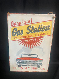 New Gas Station Metal Sign