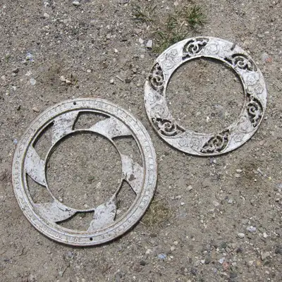 Nice Set of 1897 Cast Iron Ceiling Grates Vents, View more