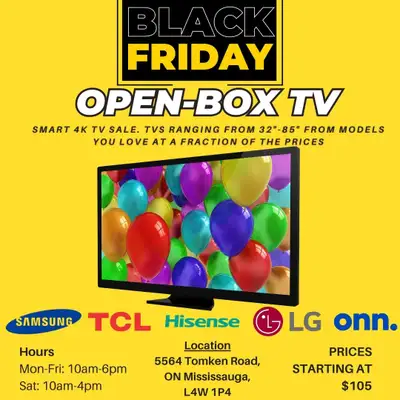 Open Box- BLACK FRIDAY - TV Sale – 4K, QLED, LED, Smart TVs, View more