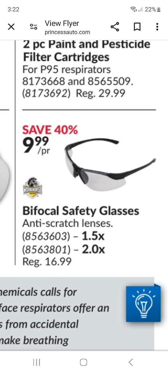 Heavy duty safety glasses $2.99 in Other in Mississauga / Peel Region