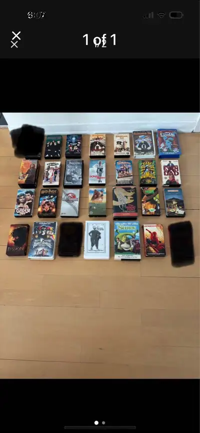 VHS cassettes/tapes each sold separately at 5.00$, View more