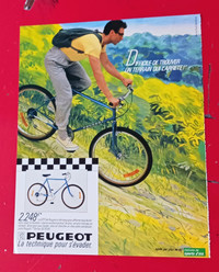 FRENCH 1985 VÉLO PEUGEOT ORIG MOUNTAIN BIKE AD - VINTAGE 80S