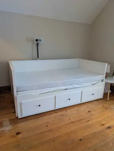 HEMNES Daybed with 3 drawers and 2 mattresses, View more