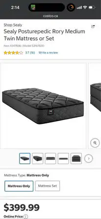 Sealy Posturepedic Single Mattress + Bedframe in Beds & Mattresses in Peterborough - Image 4