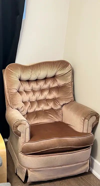 Velvet chair peach colour, View more
