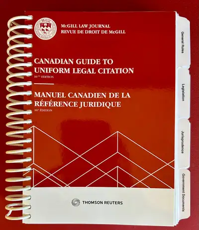 Canadian Guide to Uniform Legal Citation - 10th Edition, View more