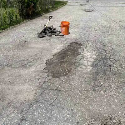 Used asphalt from driveway repair.