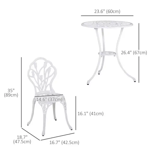 Cast aluminum 3 Pieces Patio Bistro Set, Outdoor Cast Aluminum G in Patio & Garden Furniture in Markham / York Region - Image 10