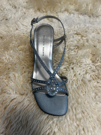 Roberto vianni blue low heel with gems, size 8.5 