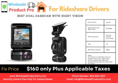 Dual dashcam for Uber rideshare , View more