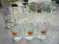 6 Assorted glass beer mugs+ spirit glasses & much more selling