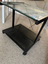 Glass Table roller  small study table glass top