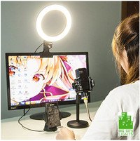 6″ Mini LED Dimmable Ring Light with USB Cable + Monitor Clamp!