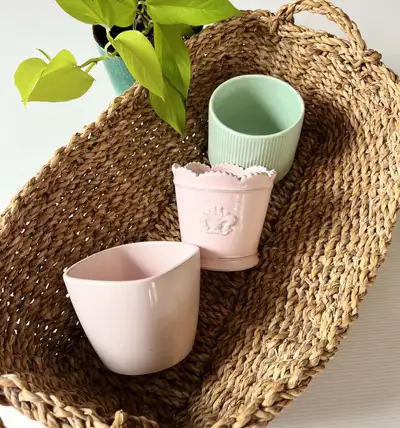 Lot Vintage Ceramic Pot Planters, View more