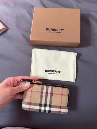 AUTHENTIC BURBERRY CARD HOLDER ZIP WALLET, View more