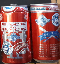 Lot 2 Vintage Coca Cola Cans Toronto Blue Jays Championship