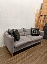 70% OFF PREMIUM WEST-ELM GREY COUCH 3-SEATER MODERN FREE DELIVER