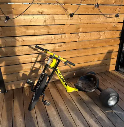 Super fun Razor drift trike Fun for all ages! Check out the You Tube video! Pick up in Red Deer OBO