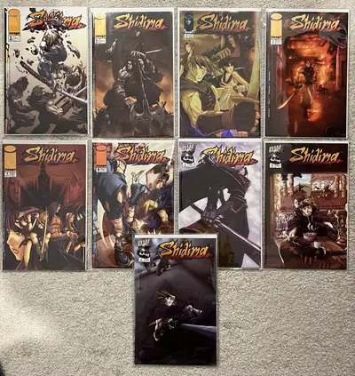Complete NM set of Shidima comics, including both variants of issue 0. Bagged in Mylar.