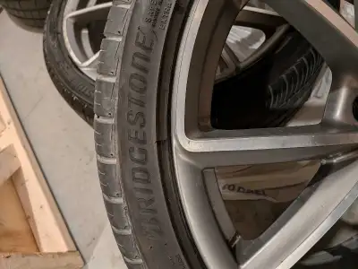 Genuine Audi Sport 19 inch wheels with Bridgestone Potenza tires. Set has 4 wheels and tires. Tire s...