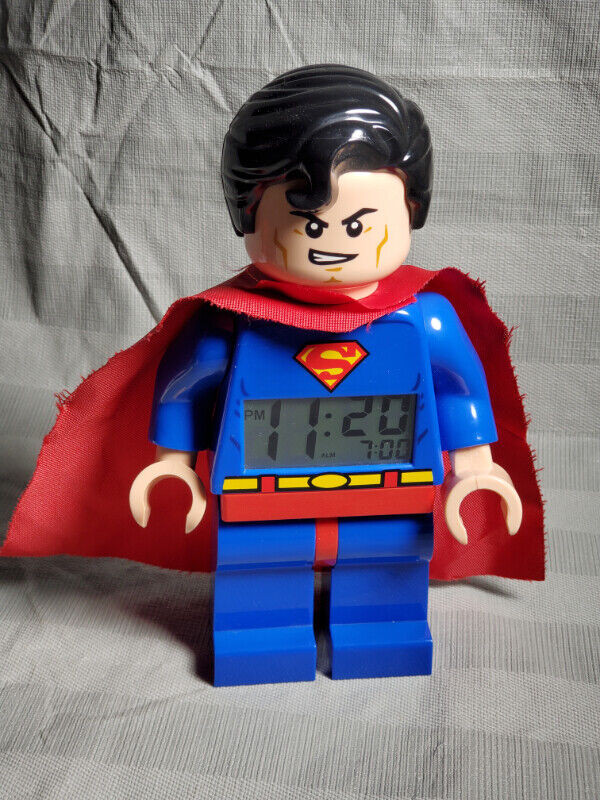 Pre owned Lego 2013 superman minifigures alarm clock tested, used for sale  