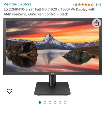 LG 22MP410-B 22” Full HD (1920 x 1080) VA Display with AMD FreeSync, OnScreen Control - Black It is...